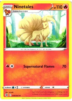 Ninetales 030/264 Uncommon Fusion Strike Pokemon Near Mint - Image 1