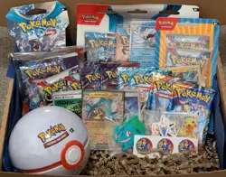 Sealed Pokemon Mystery Box: No Bulk! 18 Booster Packs & TCG Goodies -Birthday - Image 1