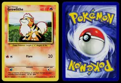 GROWLITHE 28/102 UNCOMMON BASE SET UNLIMITED POKEMON LP - Image 3