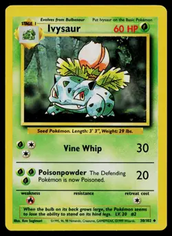 IVYSAUR 30/102 UNCOMMON BASE SET UNLIMITED POKEMON MP - Image 1
