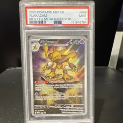 2025 PSA 9 Alakazam #009 English Pokemon TCG ME: Mega Evolution Promo Holo - Image 1