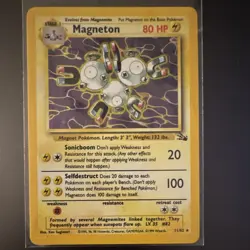 Wizards of the Coast Pokemon TCG Magneton Fossil Unlimited Holo Rare 11/62 1999 - Image 1