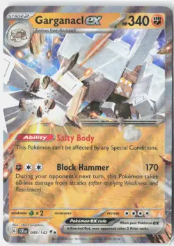 Garganacl ex 89/142 Double Rare Stellar Crown Pokemon Near Mint - Image 1