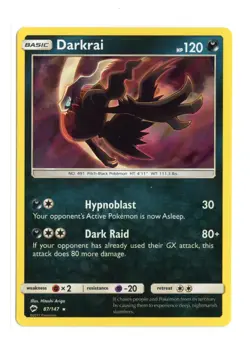 Darkrai 87/147 Holo Rare Holo SM - Burning Shadows Pokemon NM - Image 1