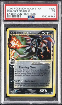 2006 POKEMON EX DRAGON FRONTIERS GOLD STAR #100 CHARIZARD-HOLO PSA 5 - Image 1