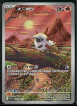 Pokemon Larvesta Illustration Rare 099/086 BLK SV: Black Bolt NM - Image 1