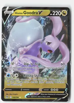 Hisuian Goodra V 135/196 Holo V Rare Lost Origin Pokemon Near Mint - Image 1