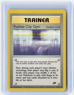 Fuchsia City Gym 114/132 Uncommon Gym Challenge Pokemon Unlimited Near Mint - Image 1