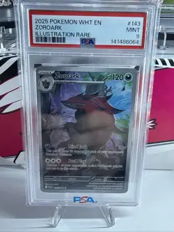 PSA 9 Zoroark 2025 White Flare Illustration Rare #143/086 - Image 1