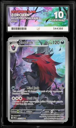 Pokemon TCG Zoroark 143/086 Illustration Rare White Flare ACE 10 Gem Mint - Image 1