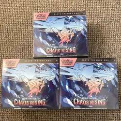 3 x Pokemon TCG: Mega Evolution Chaos Rising Elite Trainer Box ETB New & Sealed - Image 1