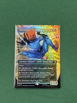 Spectacular Spider-Man Legendary (textured foil) BAG MAN SUIT 2025 Marvel MTG - Image 1