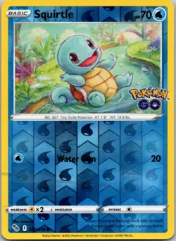 Squirtle 015/078 Common Pokemon GO Pokemon Reverse Holo Near Mint - Image 1