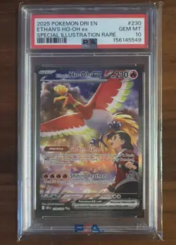 2025 POKEMON DRI EN-DESTINED RIVALS #230 ETHAN'S HO-OH EX PSA 10 - Image 1