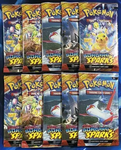 Pokemon Scarlet & Violet Surging Sparks Booster Pack Lot X10 Artset SV 08 - Image 1