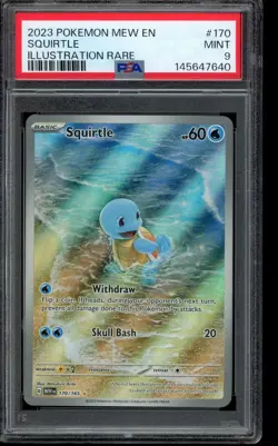 2023 Squirtle 170/165 #170 Scarlet & Violet 151 Pokemon PSA 9 - Image 1
