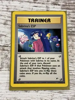 Pokemon TCG Gym Heros Trainer Sabrina's ESP 117/132 Uncommon LP Light Play - Image 1