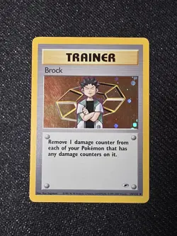 Pokemon TCG Card Brock 15/132 Gym Heroes Unlimited Holo Rare MP - Image 1