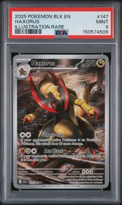 Pokemon TCG Haxorus 147/086 Sv: Black Bolt Illustration Rare Foil PSA 9 - Image 1