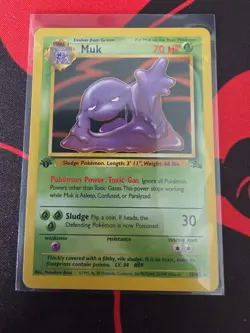 Pokemon Fossil 1st Edition Muk Non-Holo #28/62 NM - Image 1