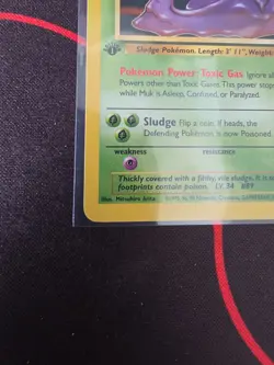 Pokemon Fossil 1st Edition Muk Non-Holo #28/62 NM - Image 4