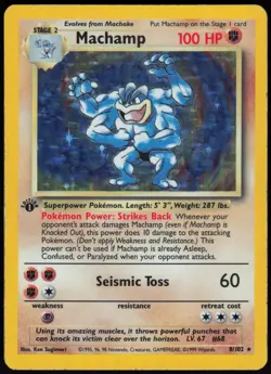 Machamp 8/102 Holo 1st Edition Holo Deck Exclusives Holo Rare Sugimori HP - Image 2