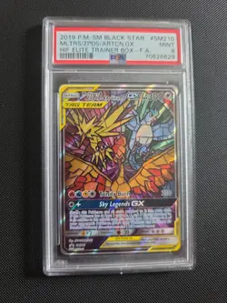 Pokemon TCG Moltres Zapdos Articuno GX SM210 Hidden Fates ETB Promo PSA 9 Mint - Image 1