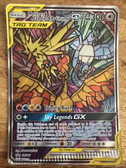 Pokemon TCG Moltres/Zapdos/Articuno GX SM210 Hidden Fates Promo (CRIMP ERROR) - Image 1