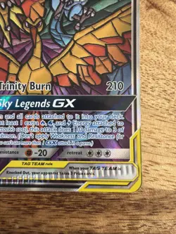 Pokemon TCG Moltres/Zapdos/Articuno GX SM210 Hidden Fates Promo (CRIMP ERROR) - Image 3