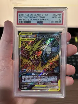 Moltres, Zapdos & Articuno GX SM210 PSA 10 - Hidden Fates Promo - Pokemon TCG - Image 1