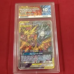 Pokemon TCG Moltres Zapdos Articuno GX SM210 Hidden Fates Promo Gem Mint Ace 10 - Image 1