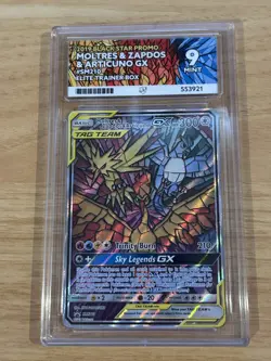 Pokemon TCG Moltres Zapdos Articuno GX SM210 Hidden Fates Promo Ace 9 - Image 1