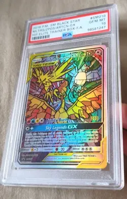 Pokemon TCG Hidden Fates Moltres, Zapdos, Articuno GX SM210 Promo Rep Lica - Image 4