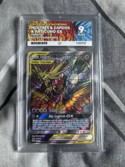Pokemon TCG Moltres Zapdos Articuno GX SM210 Hidden Fates Promo Ace 9 - Image 1