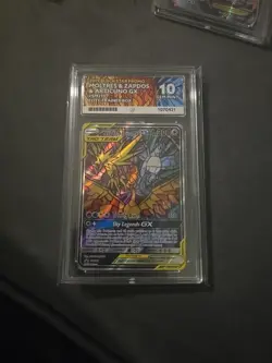 Pokemon TCG Hidden Fates Promo Card Moltres, Zapdos, Articuno GX SM210 ACE 10 - Image 1