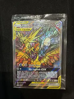Pokemon TCG Hidden Fates Promo Card Moltres, Zapdos, Articuno GX SM210 SEALED - Image 1