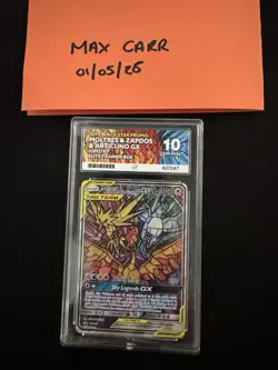 Pokemon TCG Moltres & Zapdos & Articuno GX Hidden Fates Holo SM210 Promo - Image 1