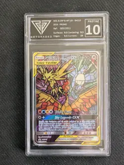 Moltres Zapdos Articuno GX SM210 Pokemon TCG Hidden Fates Promo Get Graded 10 - Image 1