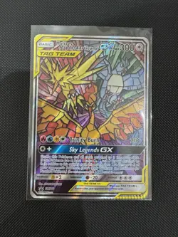 Pokemon TCG Moltres/Zapdos /Articuno GX Hidden Fates Promo SM210 Crimp Error - Image 1