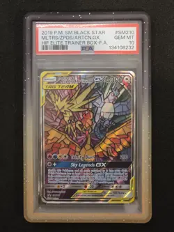 Pokemon TCG Moltres & Zapdos & Articuno GX SM210 PSA 10 Hidden Fates ETB Promo - Image 3