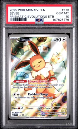 2025 Pokemon SVP EN-SV Black Star Promo Eevee Prismatic Evolutions PSA 10 #173 - Image 1