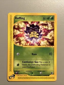 Koffing 114/165 Expedition Base Set Regular, Vintage E-reader ✰ Pokemon 2002 •NM - Image 1