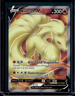 Pokemon SWSH02: Rebel Clash Ninetales V (Full Art) 177/192 - Image 1