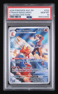 2026 POKEMON ASC EN-ASCENDED HEROES ILLUSTRATION RARE ETHAN'S MAGCARGO PSA 10 - Image 1