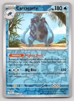 Pokemon Carracosta Black Bolt BLK R REVERSE HOLO 023/086 NM - Image 1