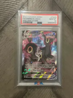 2022 POKEMON SWORD & SHIELD BRILLIANT STARS #TG23 FULL ART/UMBREON VMAX PSA 10 - Image 1