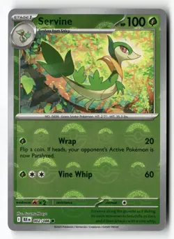 Servine (Poke Ball Pattern) 002/086 Common Black Bolt Pokemon Near Mint - Image 1