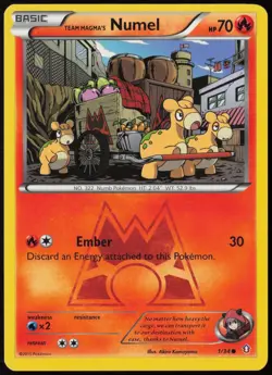 Team Magma's Numel 1/34 Double Crisis Common Pokemon NM - Image 1