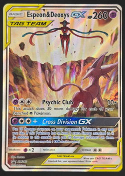 Pokemon TCG Espeon & Deoxys GX SM240 Black Star Promo Holo Tag Team NEAR MINT - Image 1