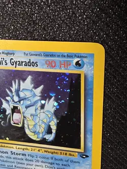 Giovanni's Gyarados Gym Challenge Holo Rare 5/132 Pokemon Card 2000 MP SWIRL 🌀 - Image 2